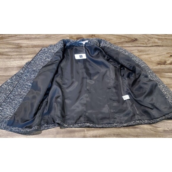 NWT $90 Gap Women's Medium Gray Black Metallic Full Zip Blazer Jacket Pockets - Picture 7 of 10